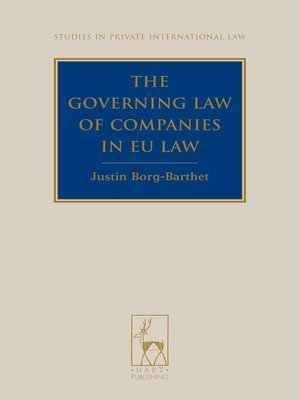 cover image of The Governing Law of Companies in EU Law